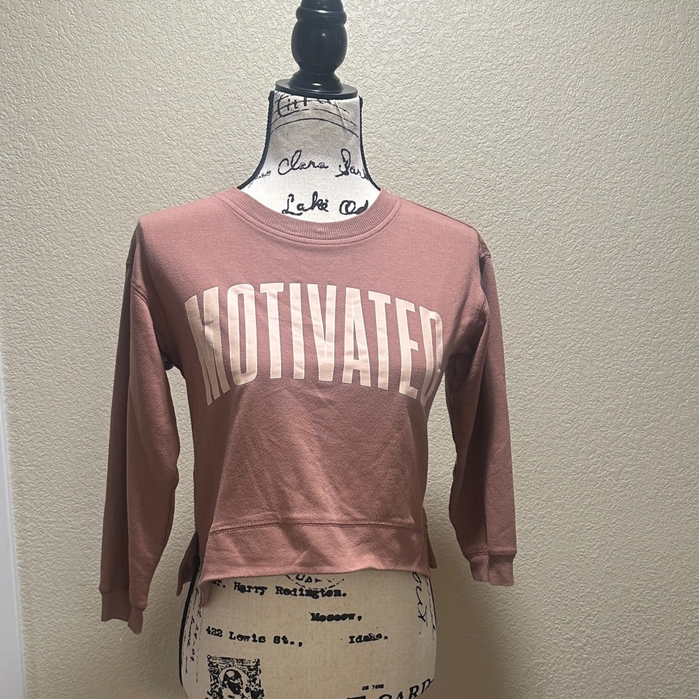 Motivated Cozy Crewneck Athletic Sweatshirt - Dusty Rose Color- Medium 8-10